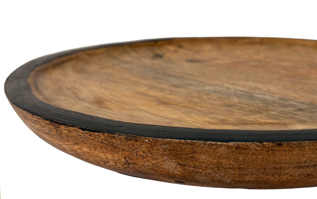 Plato madera borde negro 30cm