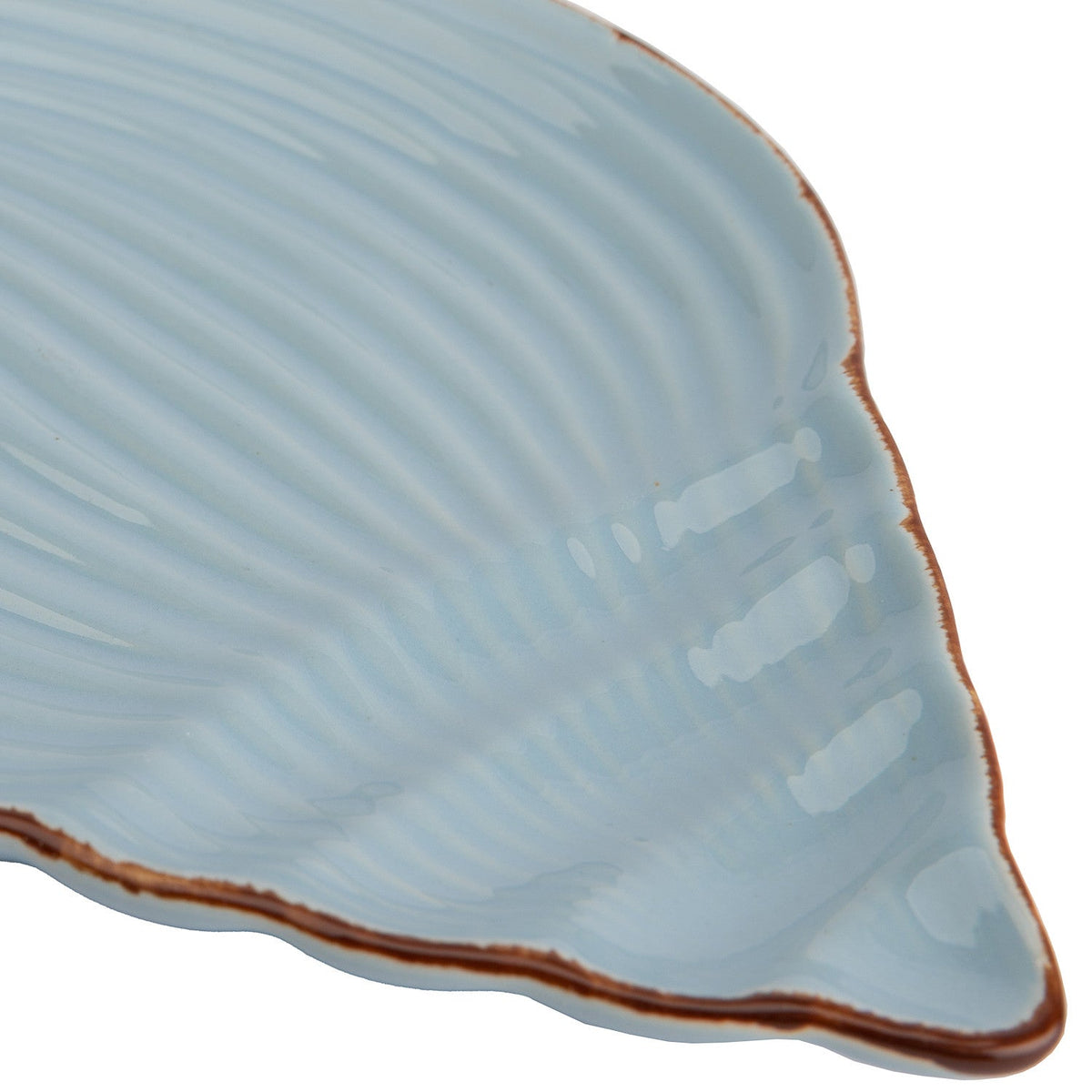 Pocillo cerámica caracola celeste 21.5cm