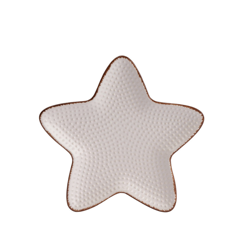 Pocillo cerámica estrella blanco 15cm