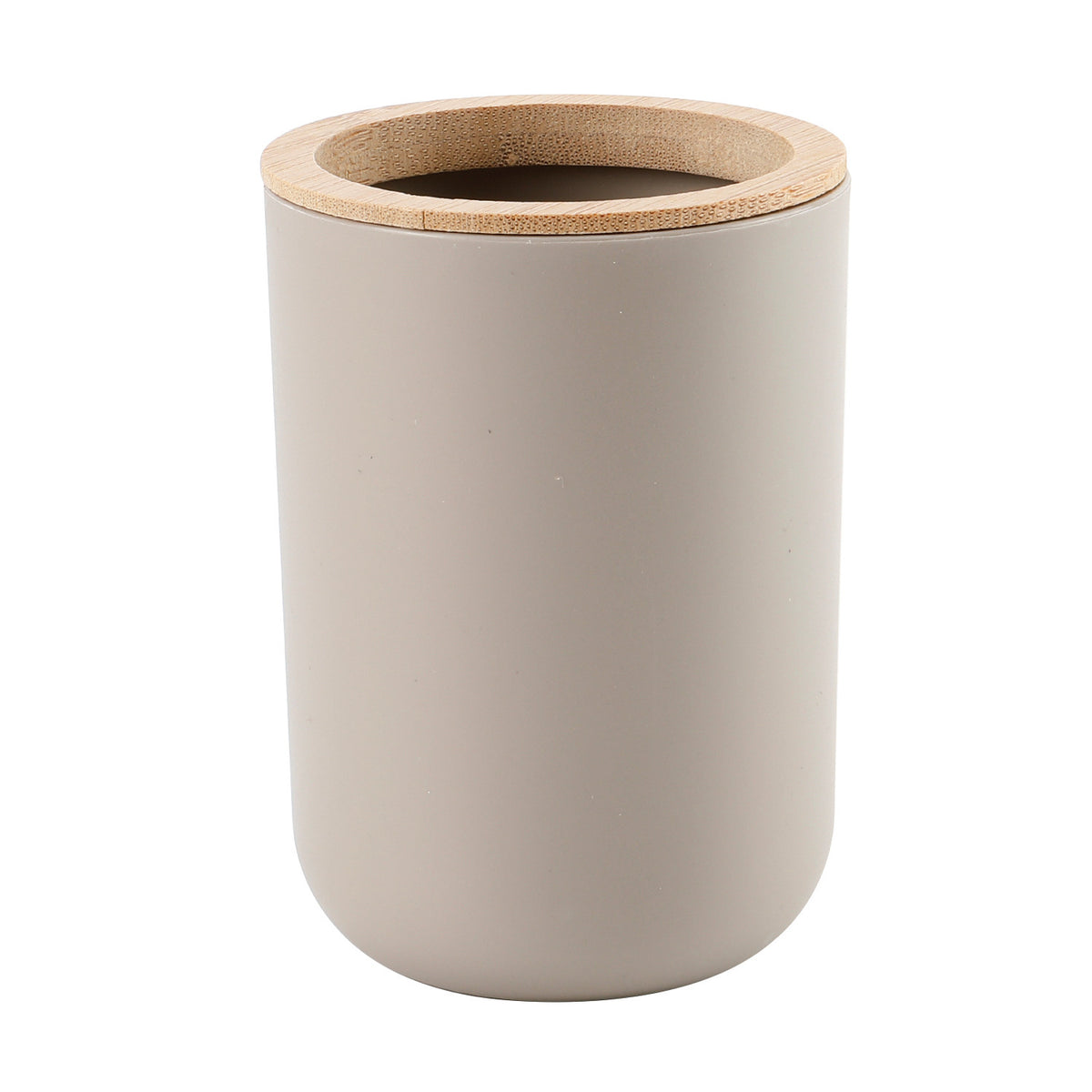 Porta cepillo dientes plástico beige bambú