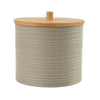 Porta cotonitos plástico estriado beige bambú