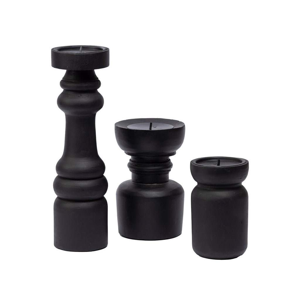 Portavelas madera oscuro 15cm