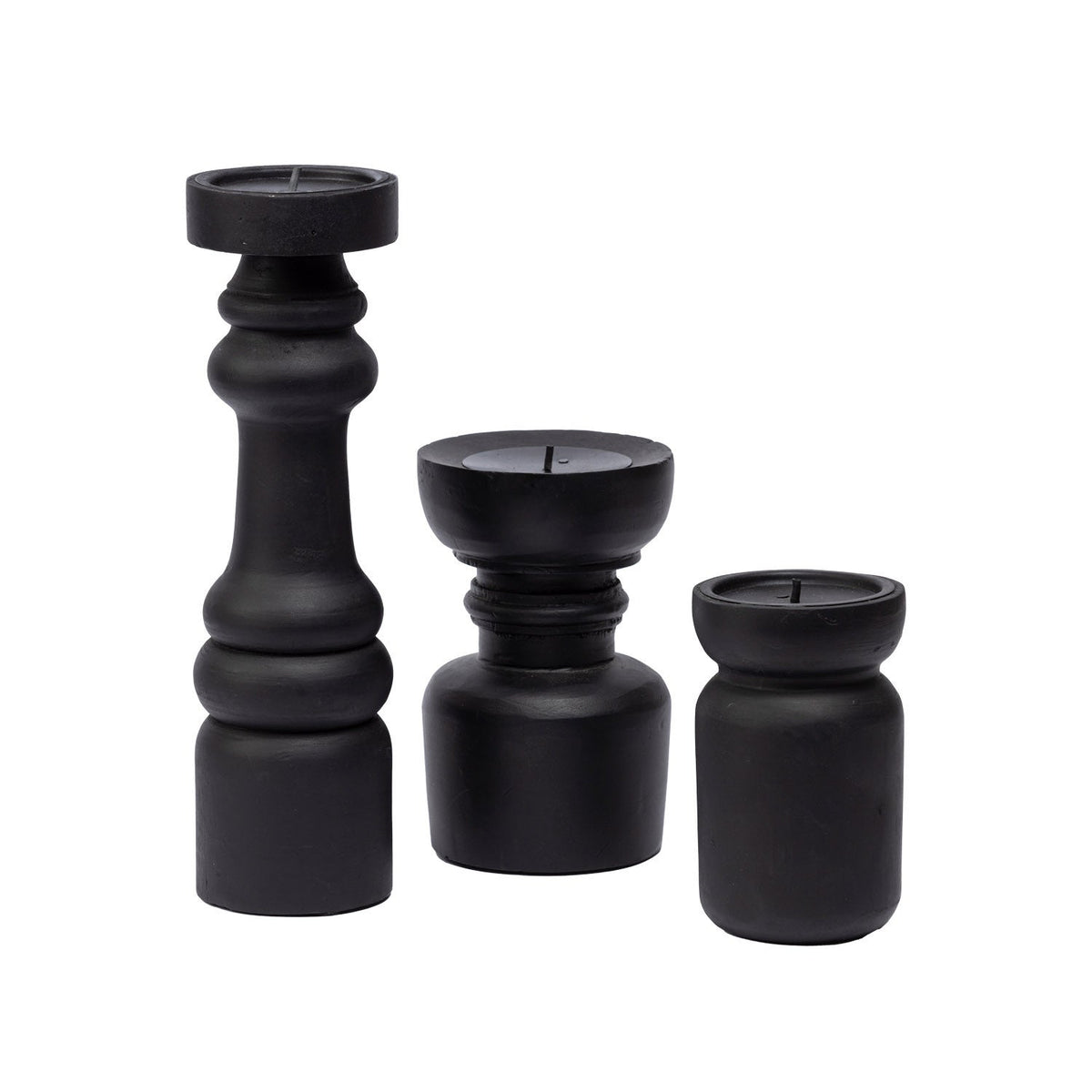Portavelas madera oscuro 15cm