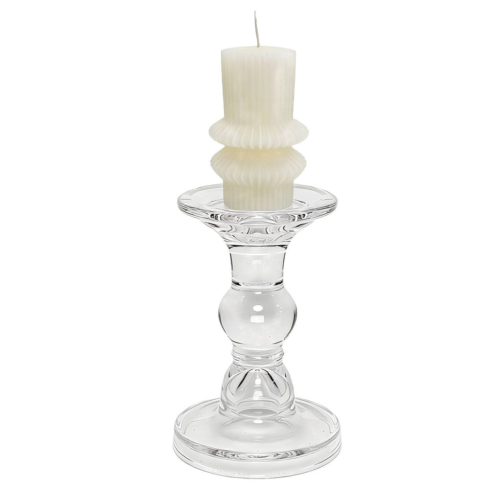 Portavelas vidrio transparente 14cm