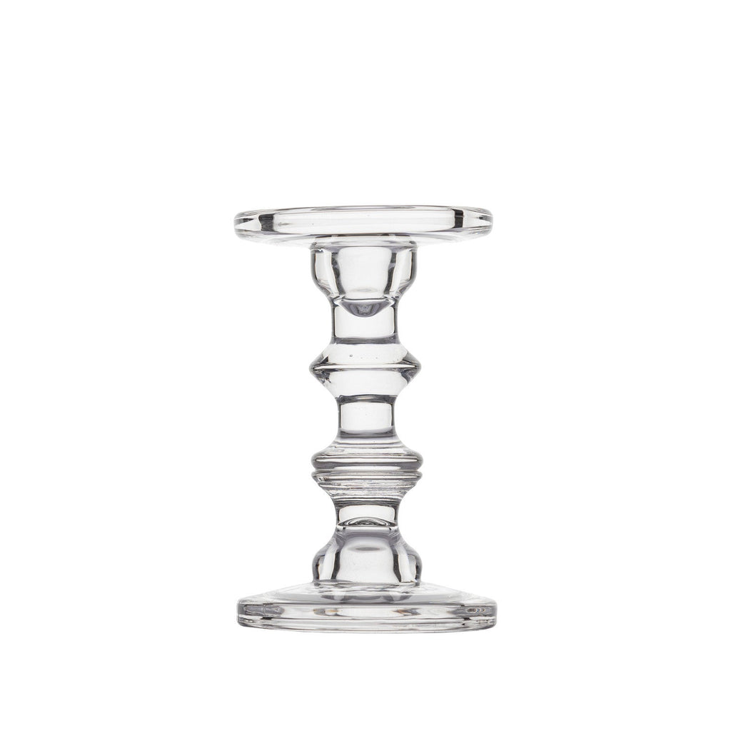 Portavelas vidrio transparente 18cm
