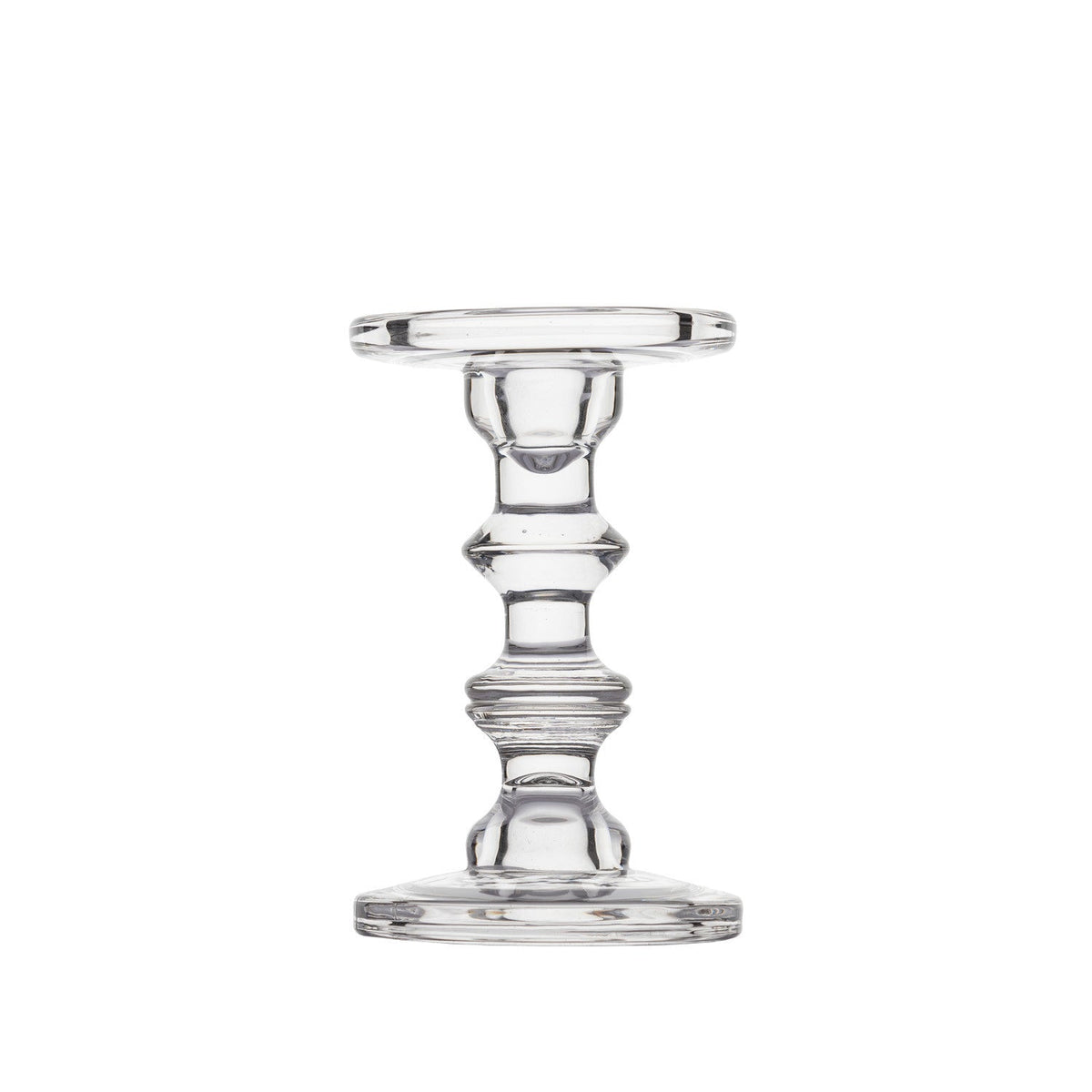 Portavelas vidrio transparente 18cm