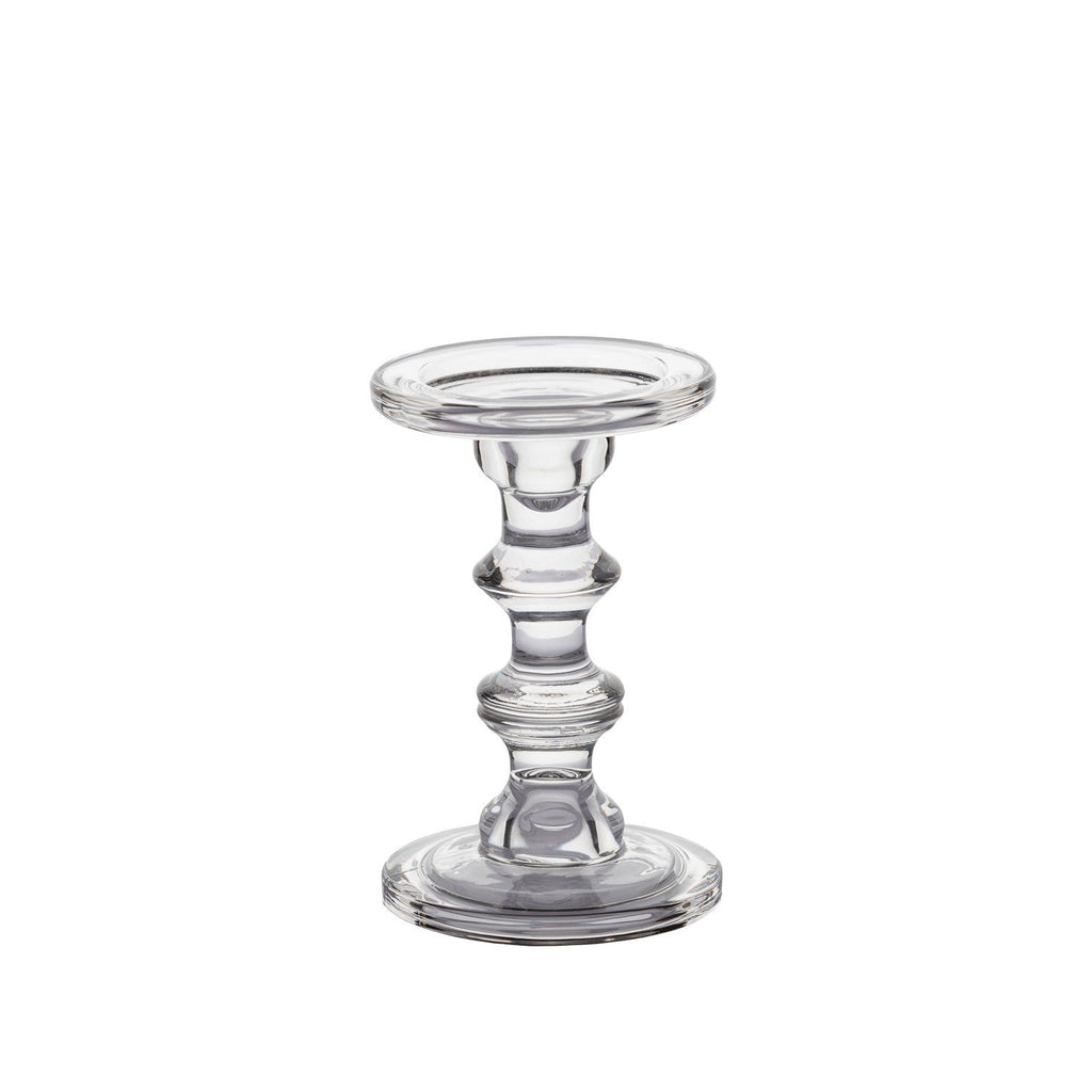 Portavelas vidrio transparente 18cm