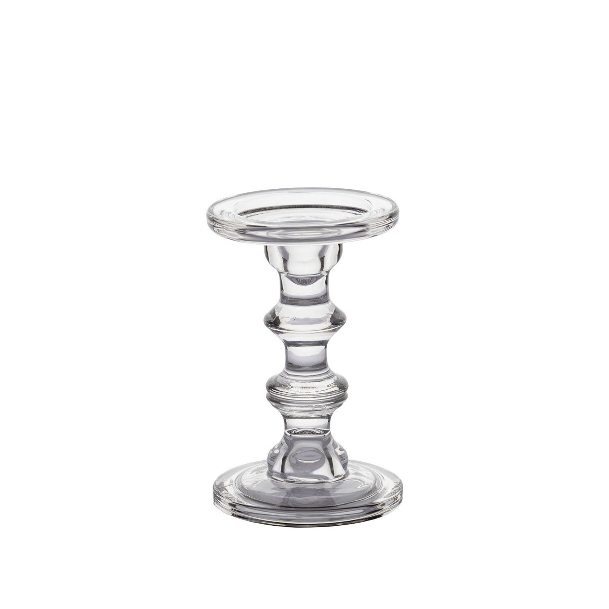 Portavelas vidrio transparente 18cm