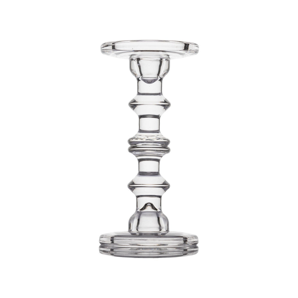 Portavelas vidrio transparente 22,5cm