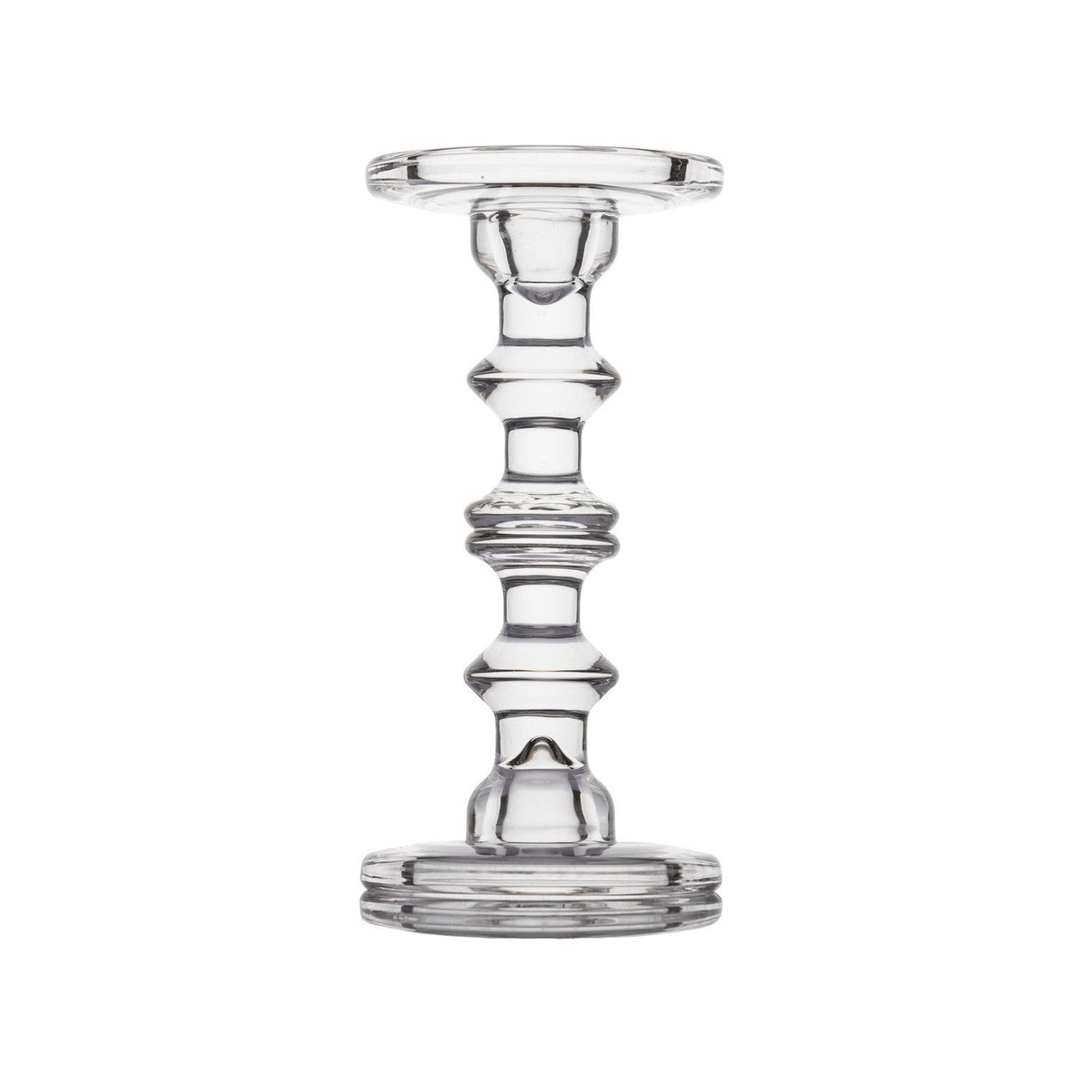 Portavelas vidrio transparente 22,5cm