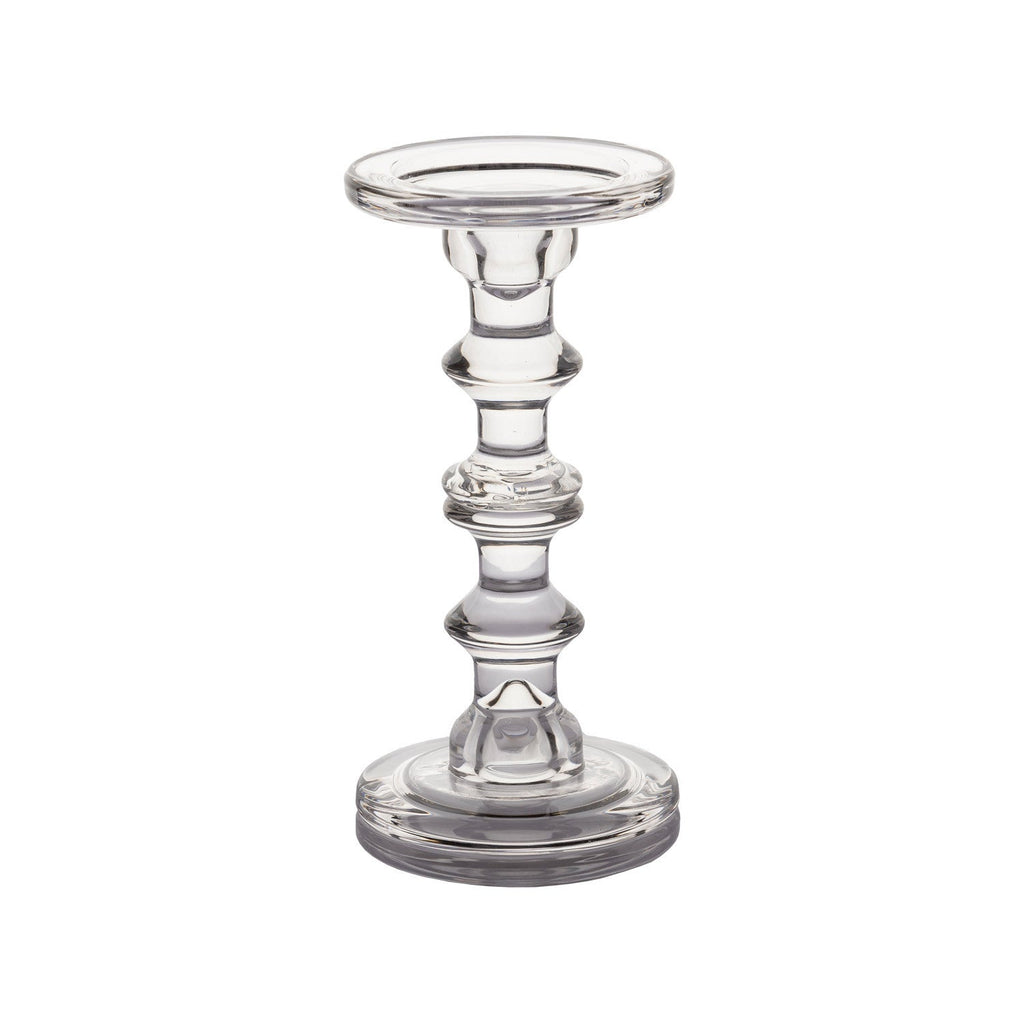 Portavelas vidrio transparente 22,5cm