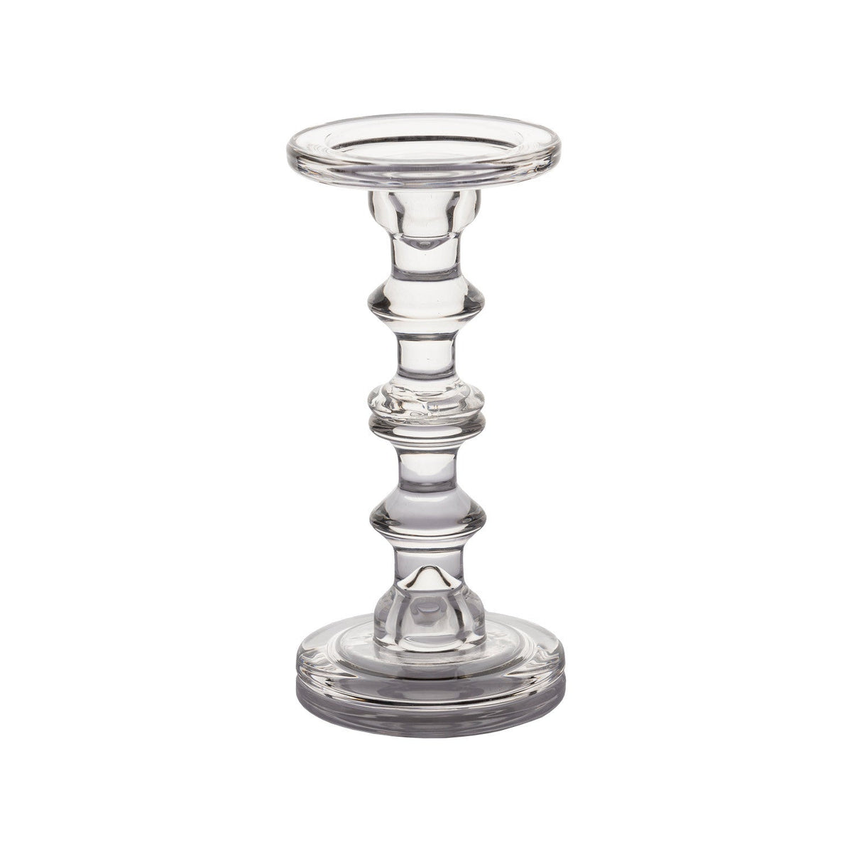 Portavelas vidrio transparente 22,5cm