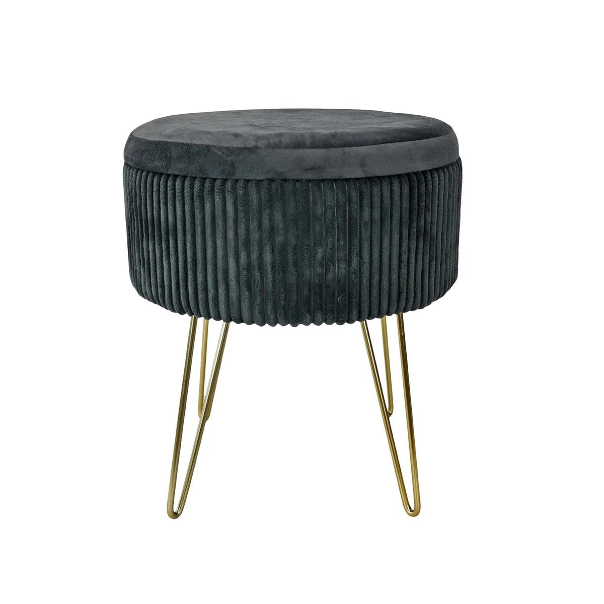 Pouf almacenamiento Bass gris