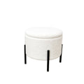 Pouf almacenamiento Minosh blanco