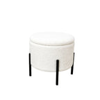Pouf almacenamiento Minosh blanco