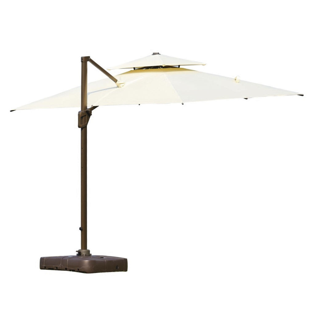 Quitasol cuadrado blanco 3x3m + Base quitasol 130L
