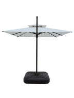 Quitasol cuadrado blanco 3x3m + Base quitasol 130L