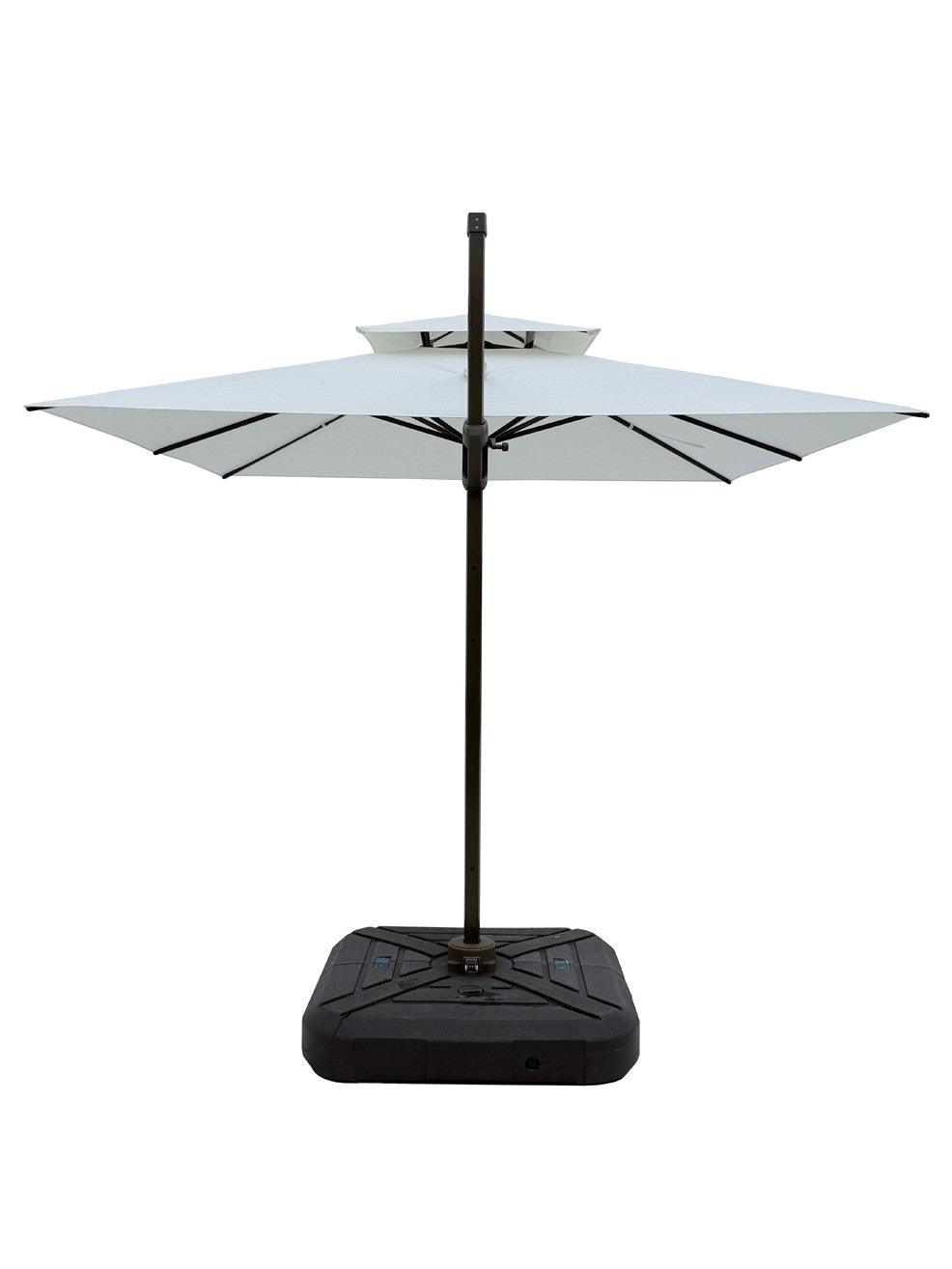 Quitasol cuadrado blanco 3x3m + Base quitasol 130L
