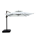 Quitasol cuadrado blanco 3x3m + Base quitasol 130L
