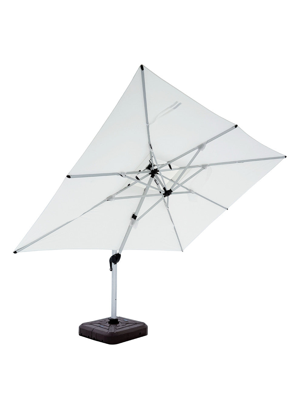Quitasol cuadrado blanco 3x4m + Base quitasol 180L
