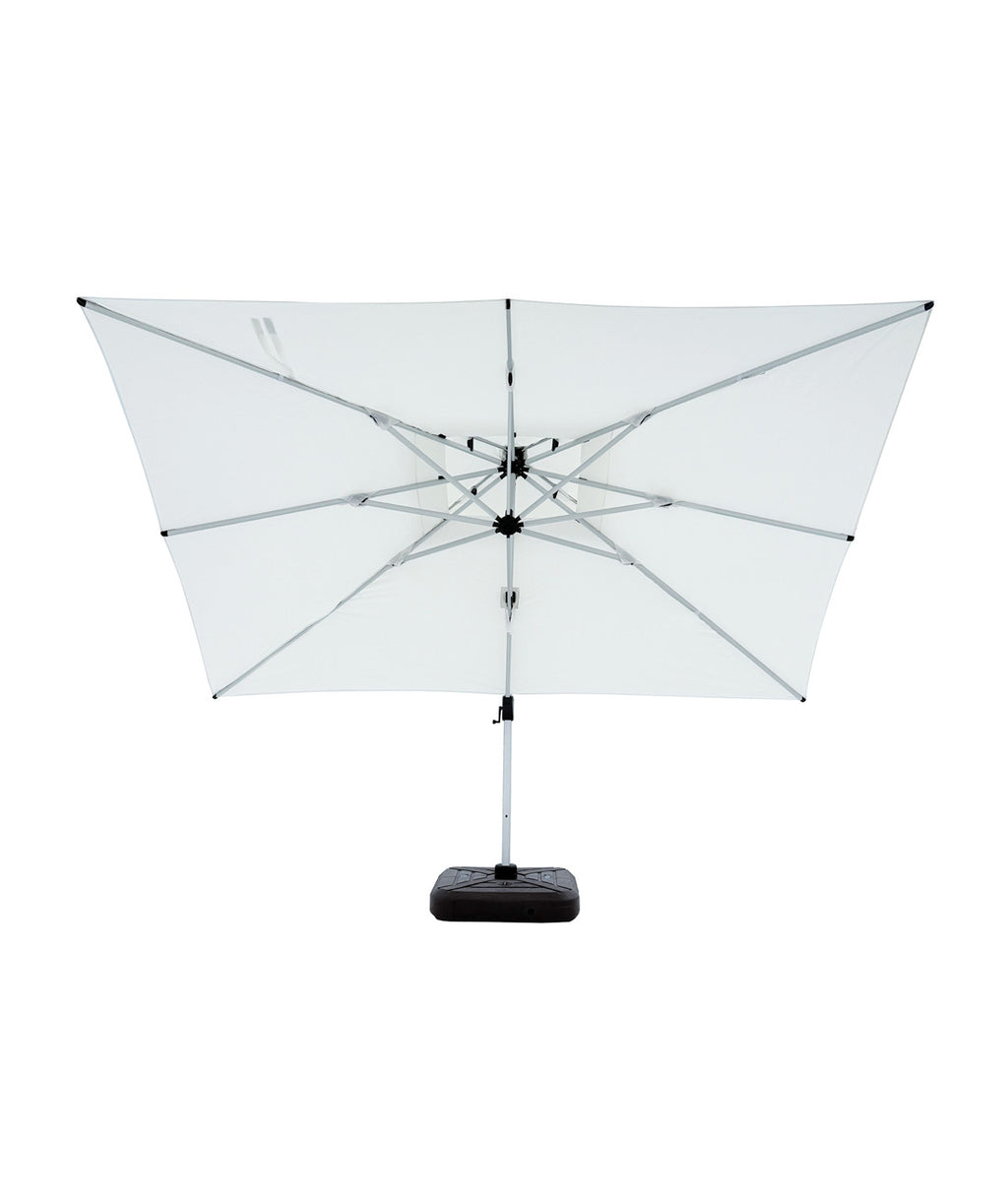 Quitasol cuadrado blanco 3x4m + Base quitasol 180L
