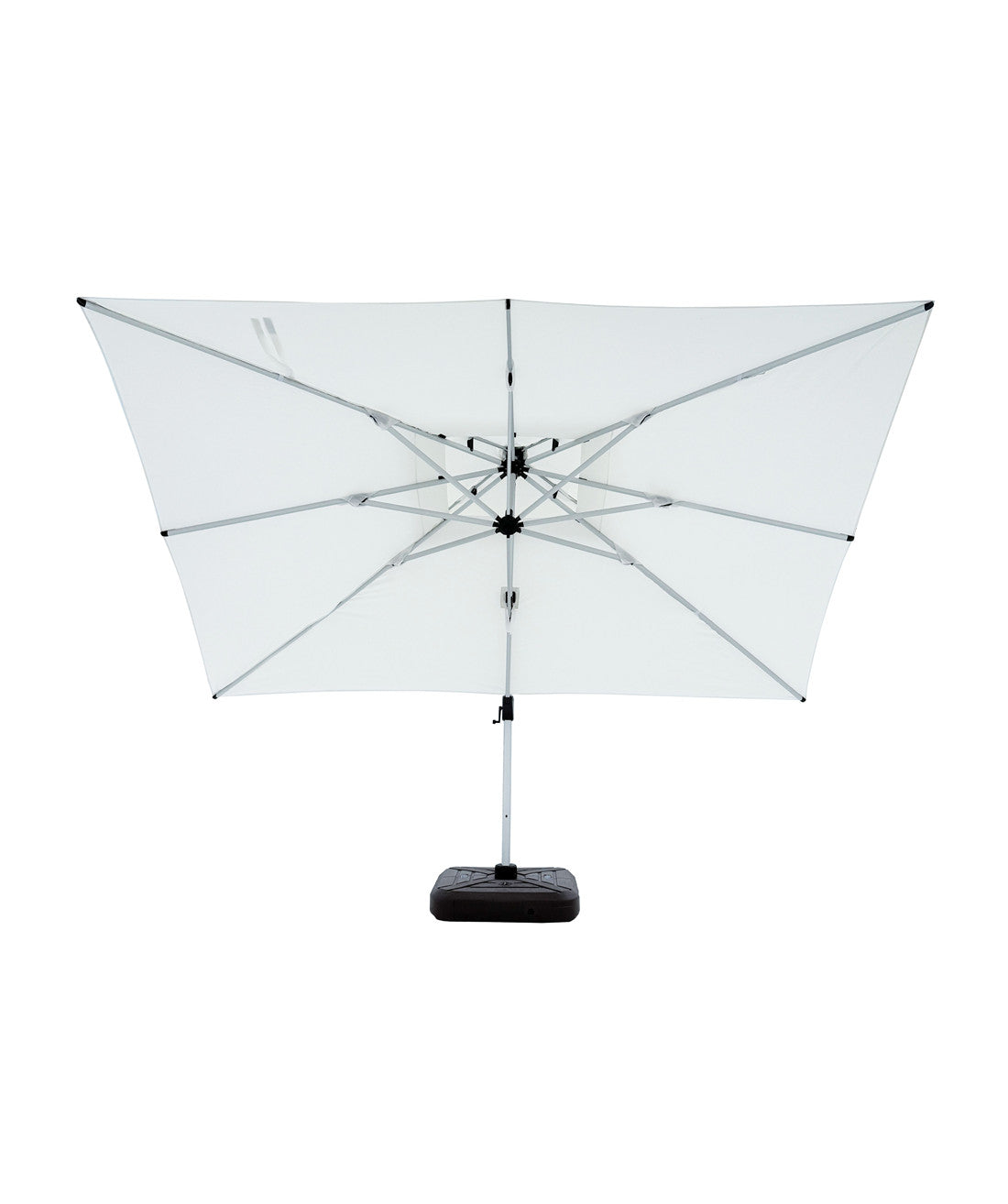 Quitasol cuadrado blanco 3x4m + Base quitasol 180L