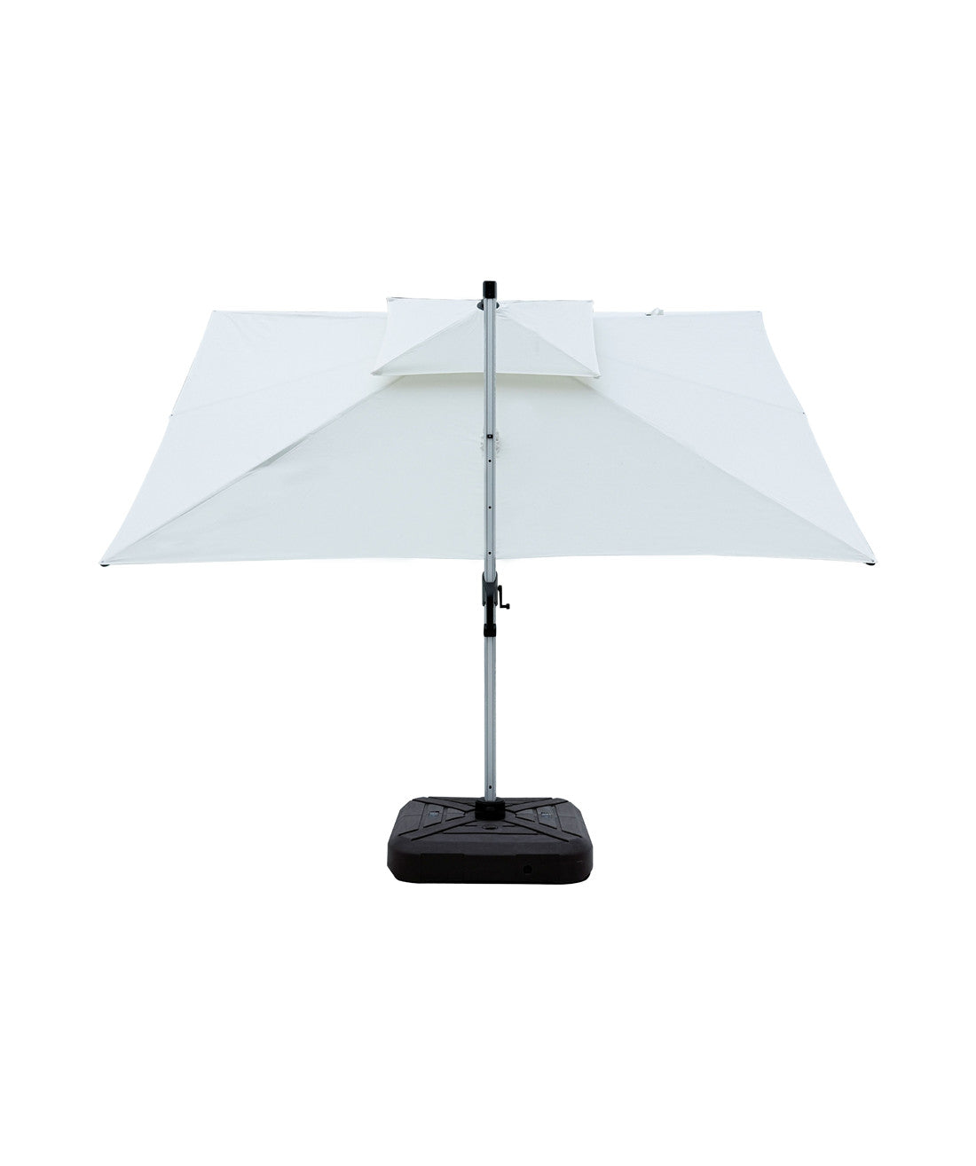 Quitasol cuadrado blanco 3x4m + Base quitasol 180L