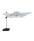 Quitasol cuadrado blanco 3x4m + Base quitasol 180L
