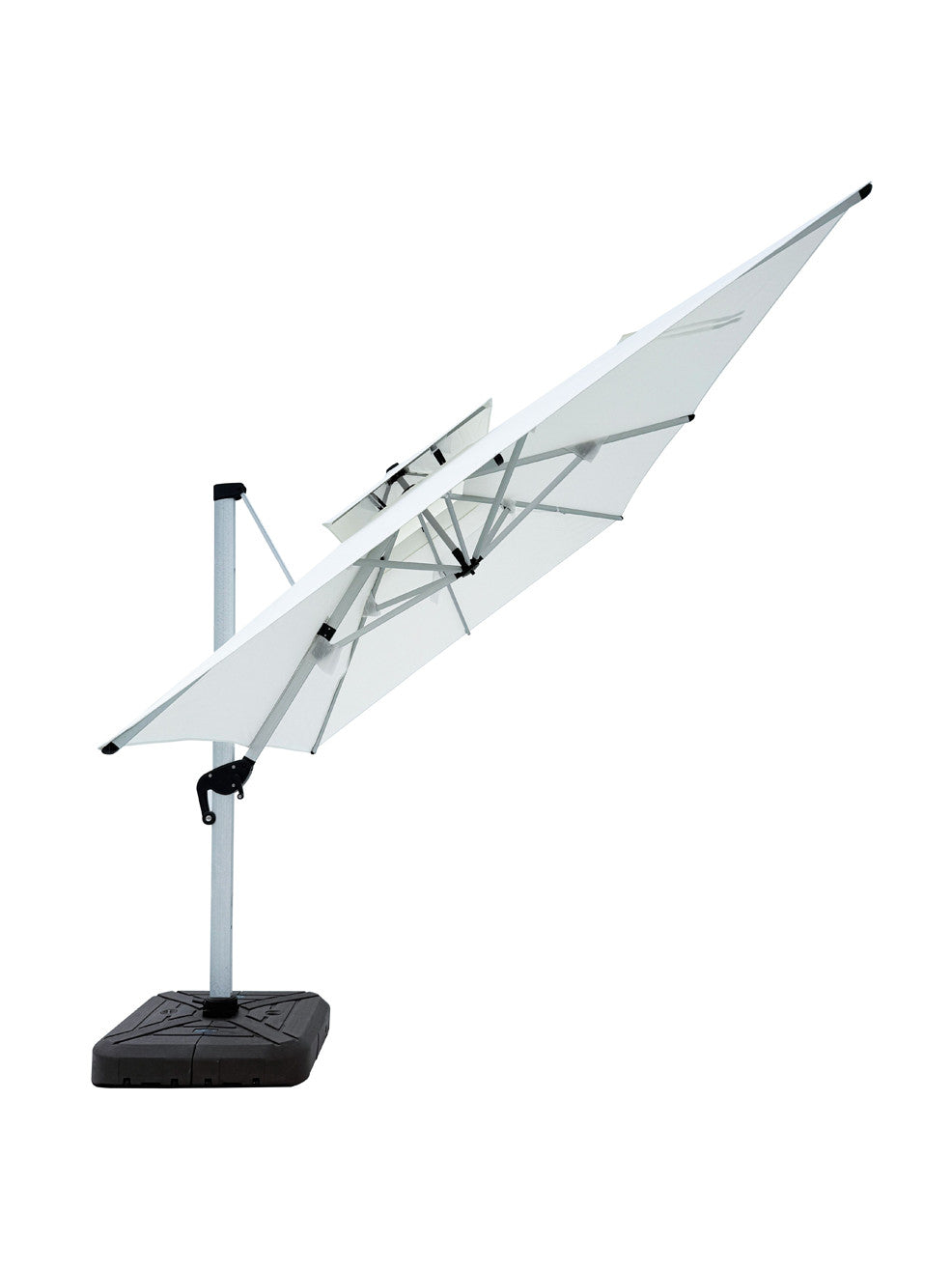 Quitasol cuadrado blanco 3x4m + Base quitasol 180L