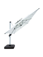 Quitasol cuadrado blanco 3x4m + Base quitasol 180L
