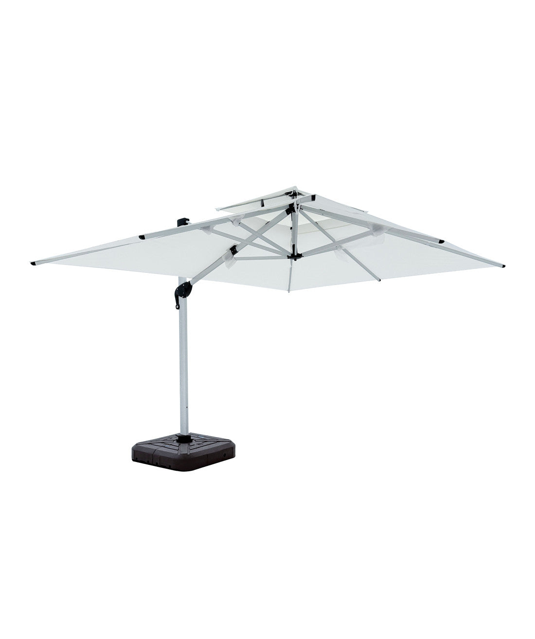 Quitasol cuadrado blanco 3x4m + Base quitasol 180L
