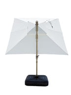 Quitasol cuadrado blanco con luz 3x3m + Base quitasol 130L