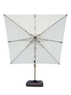 Quitasol cuadrado blanco con luz 3x3m + Base quitasol 130L
