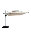 Quitasol cuadrado khaki 3x3m + Base quitasol 130L
