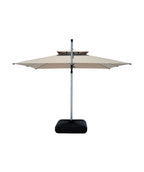 Quitasol cuadrado khaki 3x3m + Base quitasol 130L