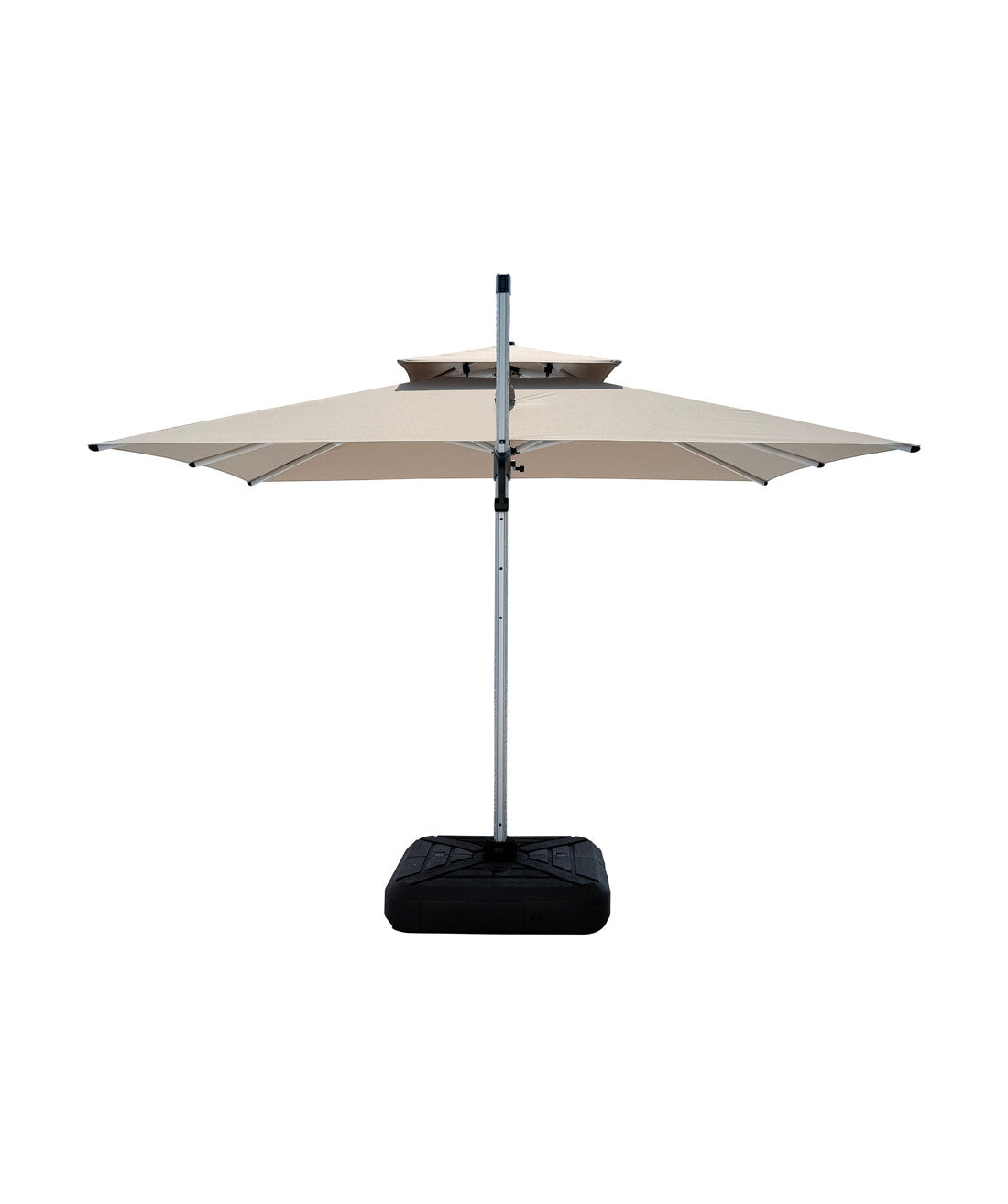 Quitasol cuadrado khaki 3x3m + Base quitasol 130L