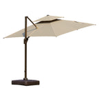 Quitasol cuadrado khaki 3x3m + Base quitasol 130L