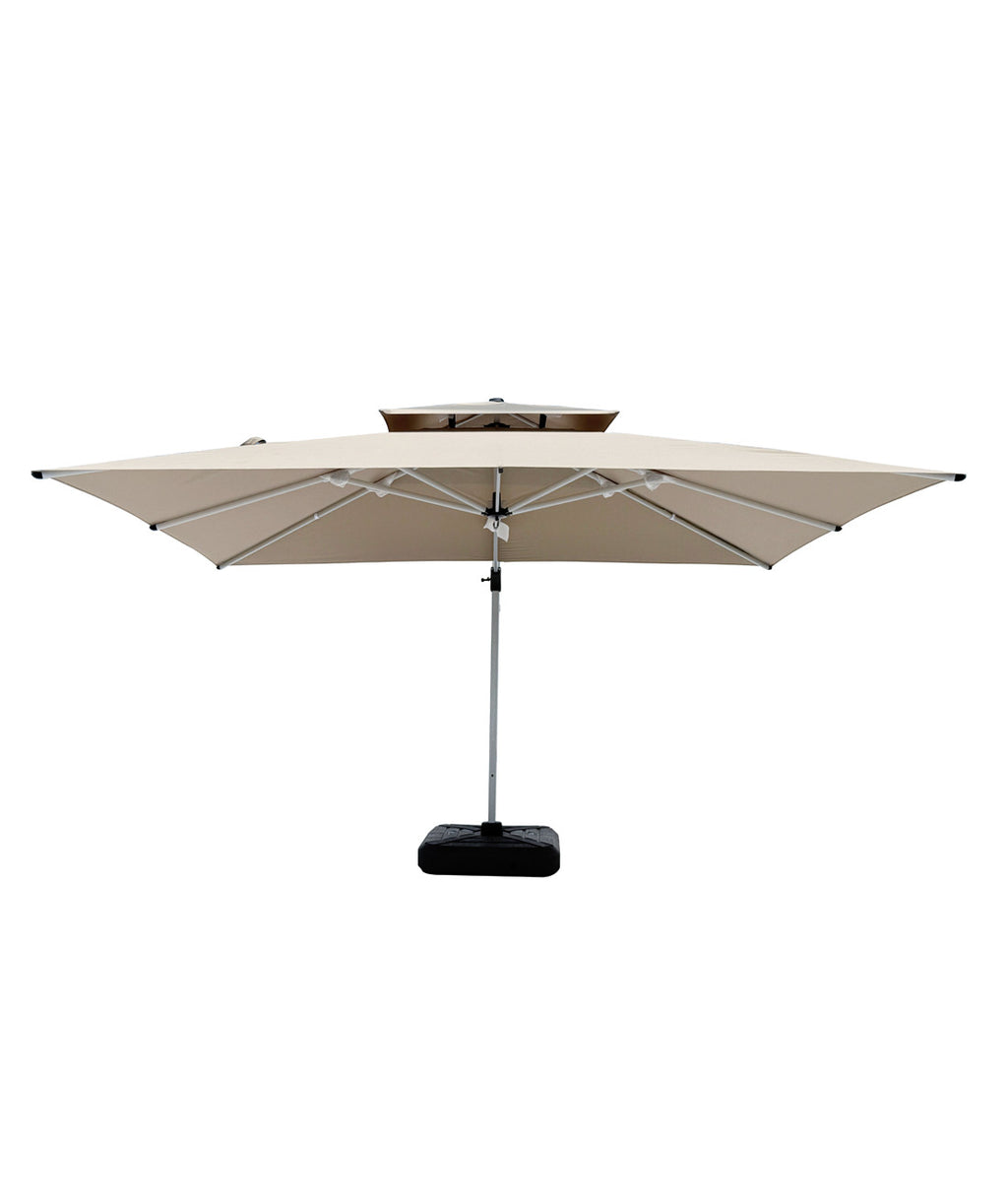 Quitasol cuadrado khaki 3x3m + Base quitasol 130L