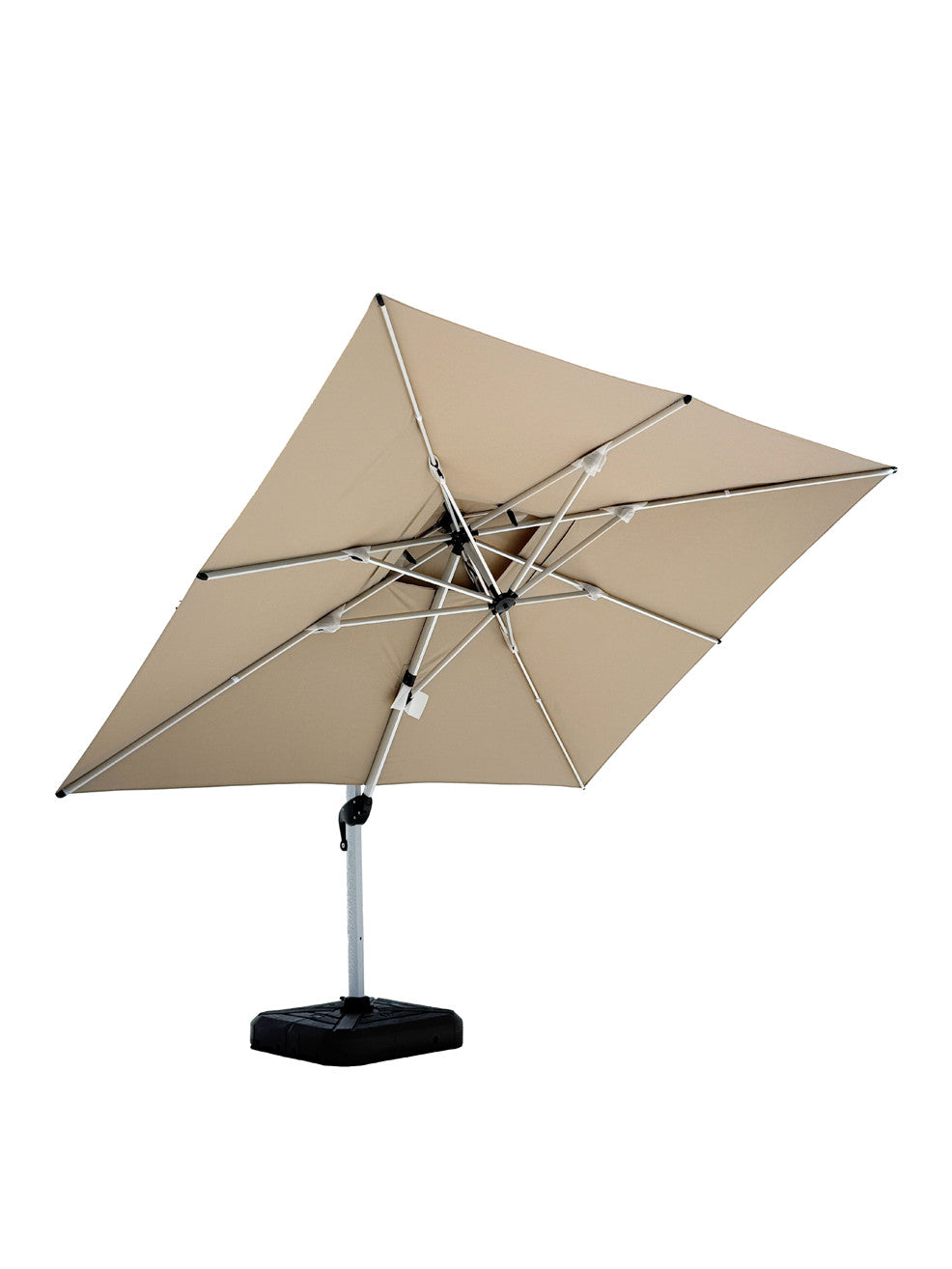 Quitasol cuadrado Khaki 3x4m + Base quitasol 180L