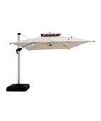 Quitasol cuadrado Khaki 3x4m + Base quitasol 180L