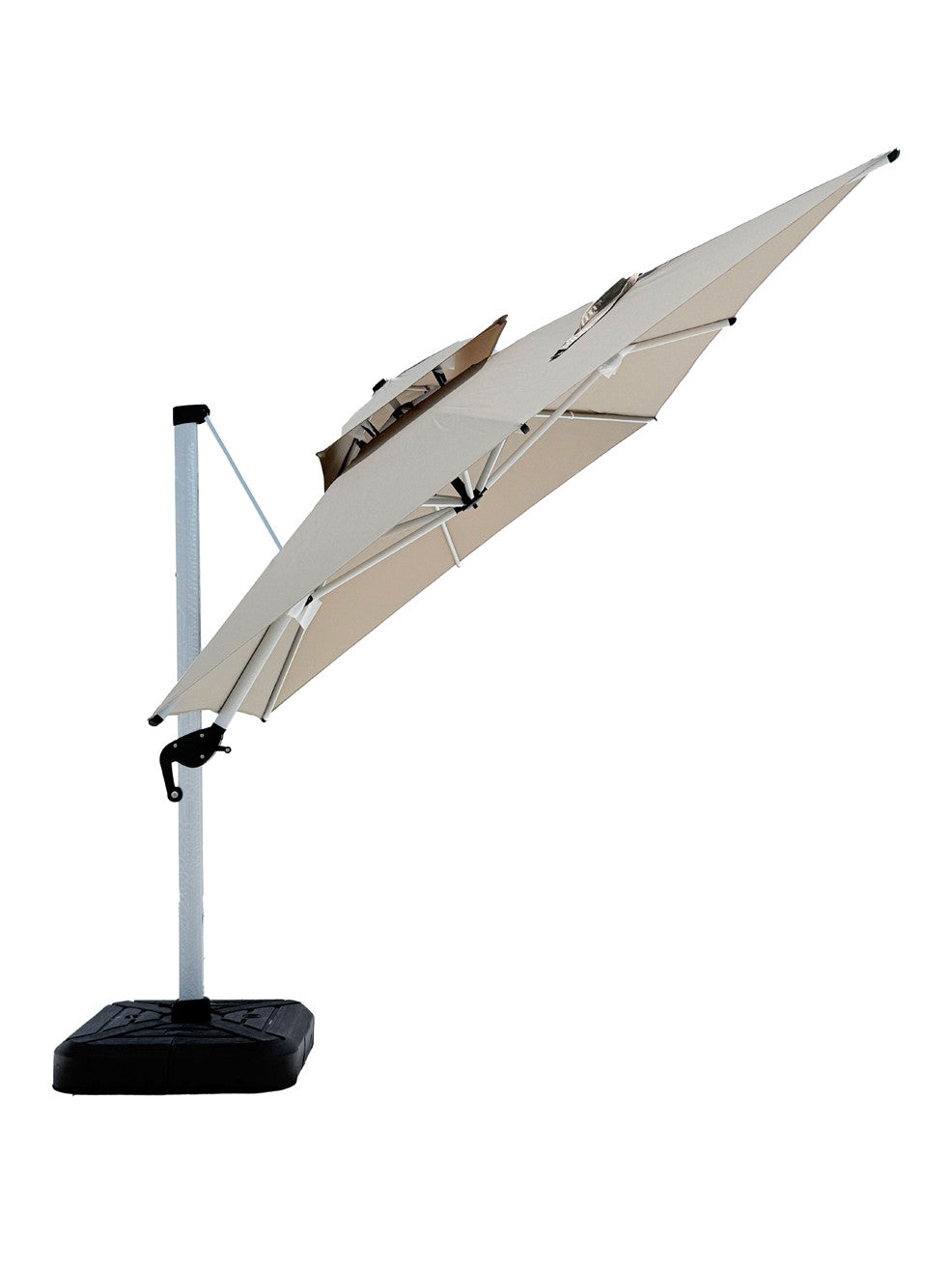 Quitasol cuadrado Khaki 3x4m + Base quitasol 180L