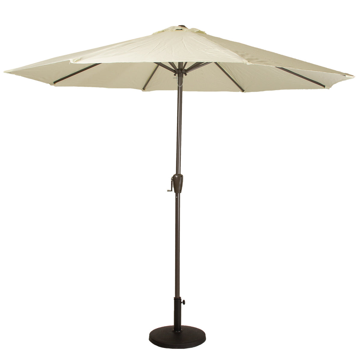 Quitasol redondo blanco 2,7m + base redonda
