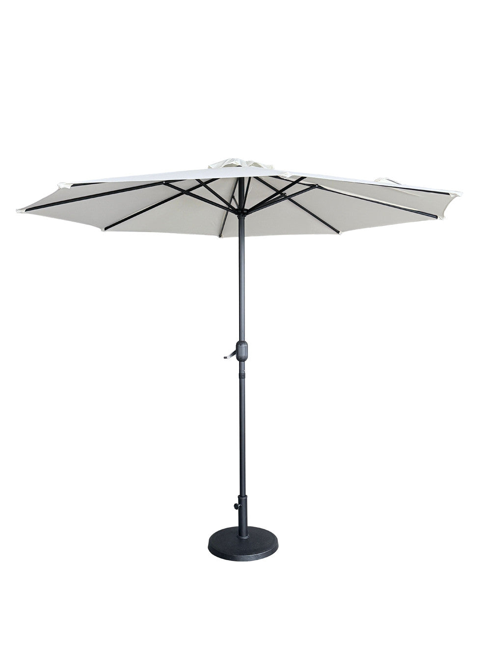 Quitasol redondo blanco 2,7m + base redonda