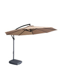Quitasol redondo khaki 3m + Base quitasol 60L con ruedas