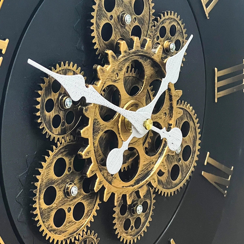 Reloj pared 43cm con correa café
