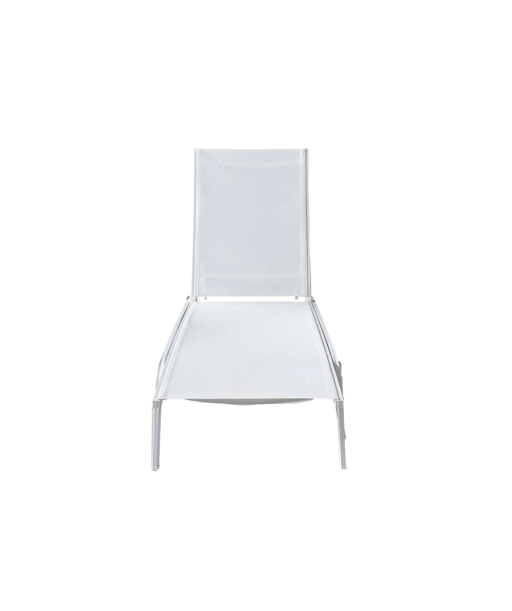 Reposera textileno 192x71cm blanco apilable