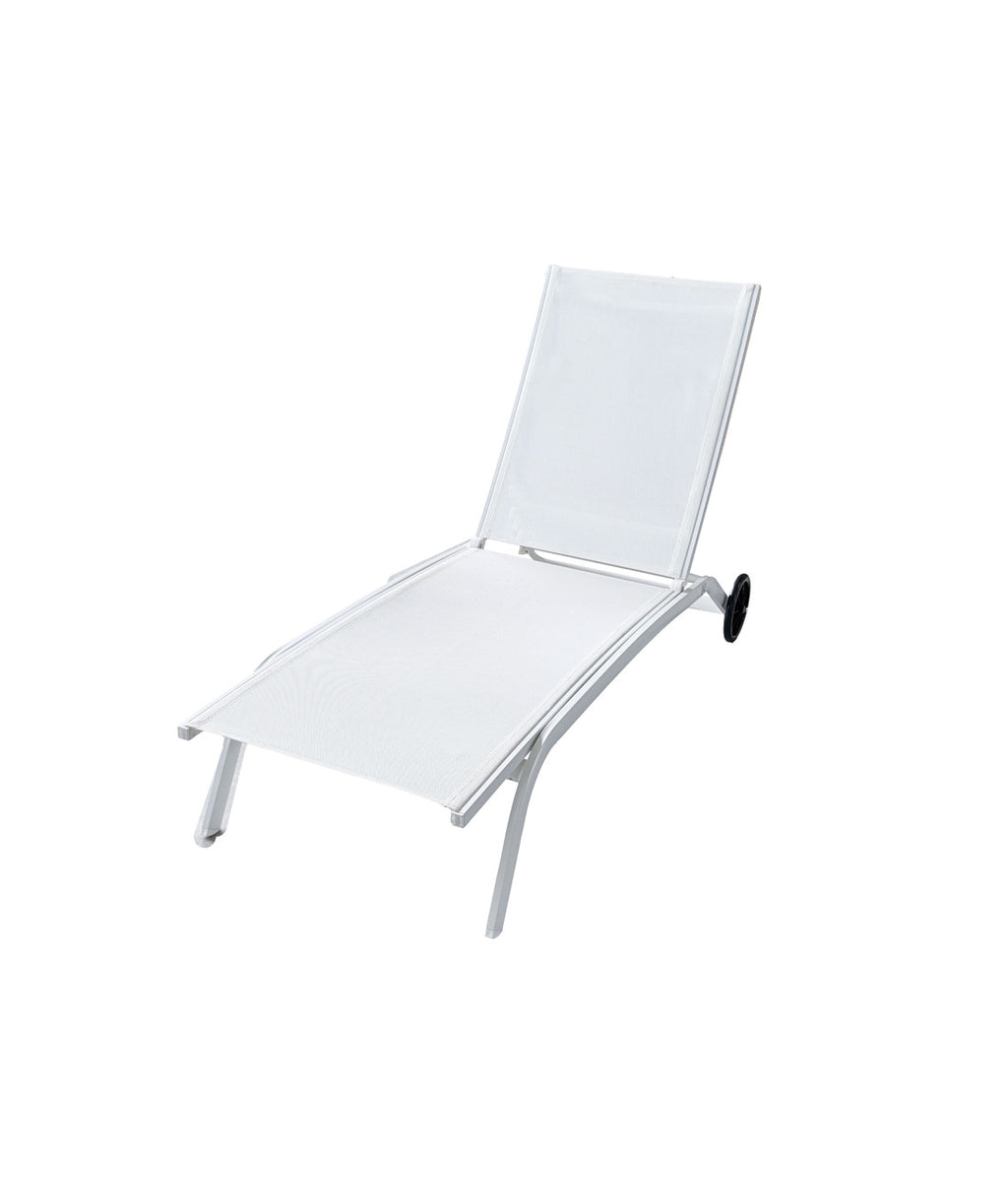 Reposera textileno 192x71cm blanco apilable