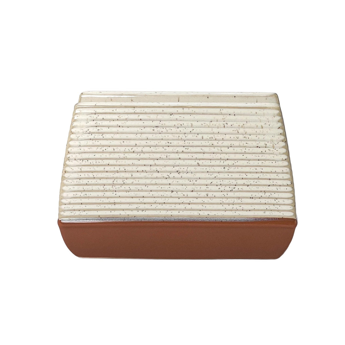 Servilletero cerámica beige terracota
