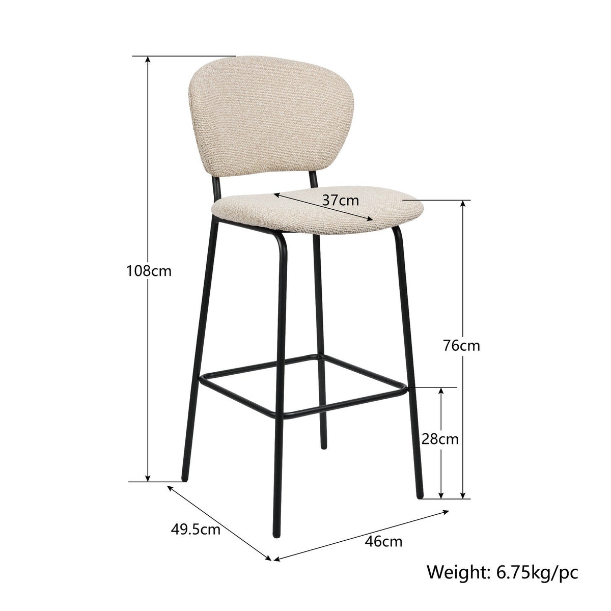 Silla bar Luanda beige