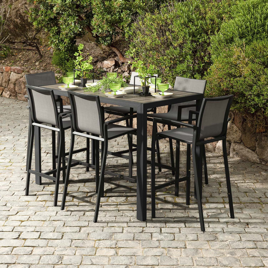 Silla Bar Terraza 56X66X105 gris Wardell